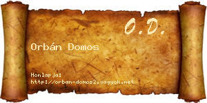 Orbán Domos névjegykártya